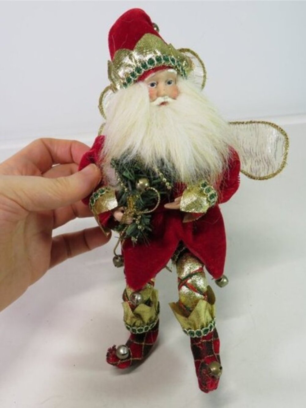 Unbranded Mark Roberts Style Christmas Santa Elf Fairy Shelf Sitter Jingle Bells
